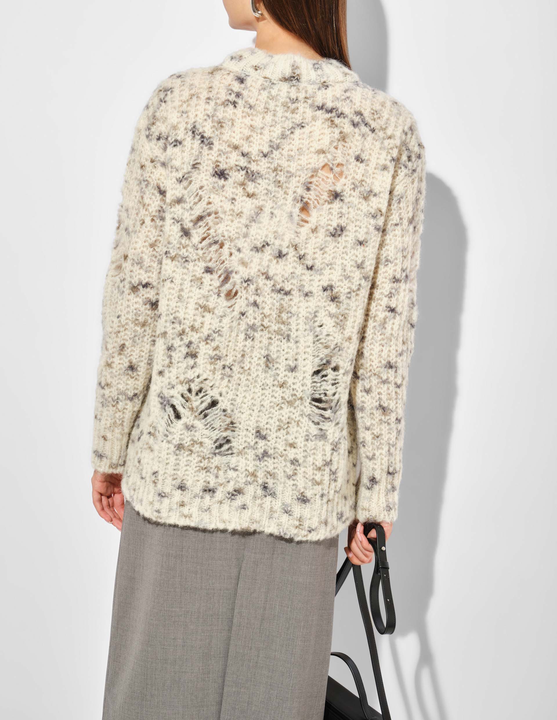Свитер из альпаки с рваным эффектом MSGM | Фото 3