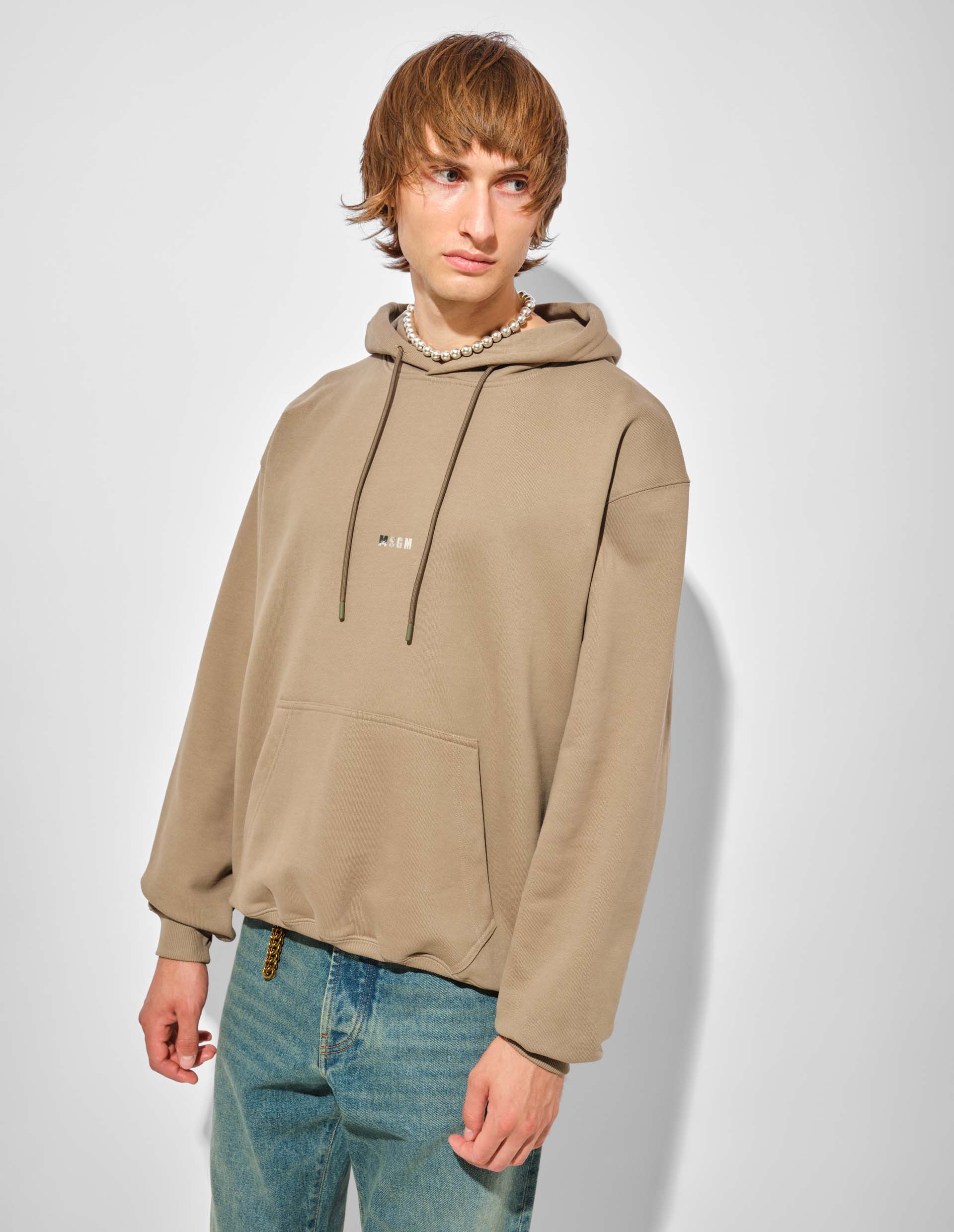 Худи цвета хаки с зеркальной надписью на спине MSGM | Фото 2