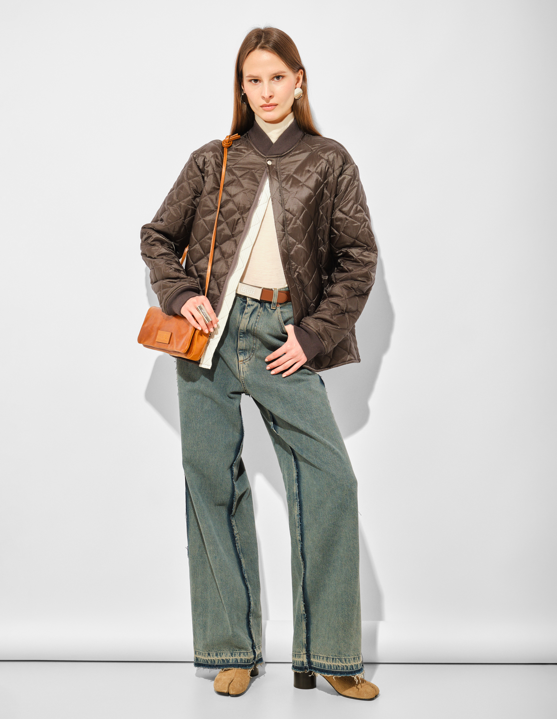 Двусторонняя стеганая куртка в цвете хаки Maison Margiela | Фото 4